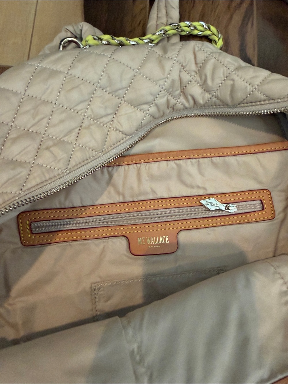 MZ Wallace Quilted Beige Backpack - Picture 3 of 5